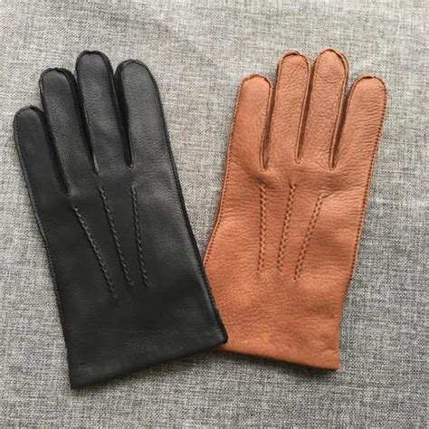 hermes paris deer leather men gloves|genuine Hermes mittens.